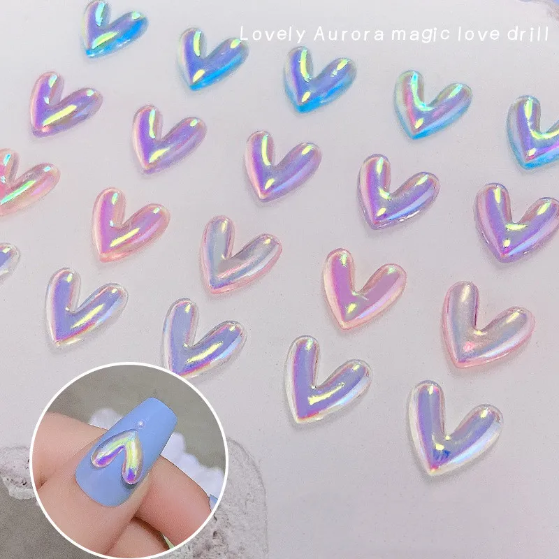 10 Buc Neregulate Forma de Inima Nail Art Strasuri Sclipici Bijuterii de Unghii Autocolante de Moda Rășină Accesorii pentru Manichiura DIY Decor Imagine 0