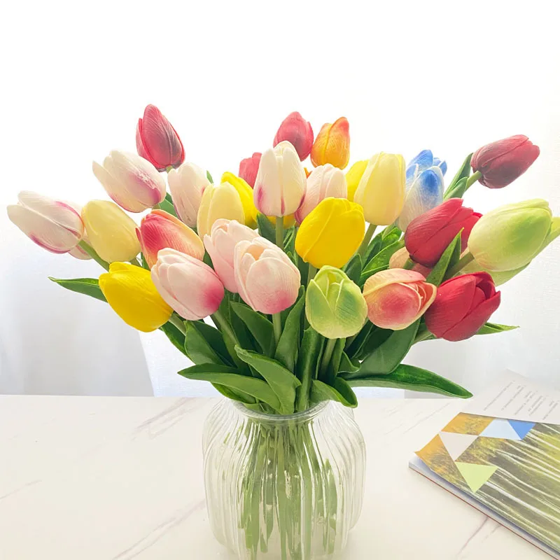 10buc Tulip imobiliara Artificiala Atinge Buchet de Flori False pentru Decor Nunta Petrecere de Primavara DIY Home Garden Imagine 0