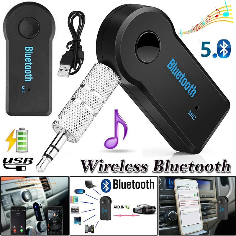2 in 1 Wireless Bluetooth 5.0 Receptor Transmițător Adaptor Jack de 3,5 mm Pentru Masina de Muzică Audio Aux A2dp pentru Căști Receptor Handsfree Imagine 0