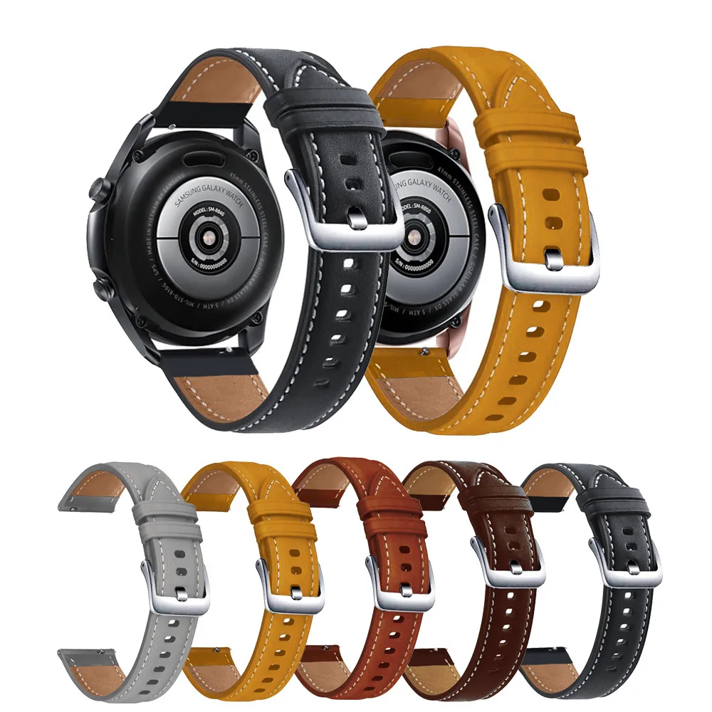 20 22mm Piele Watchband Pentru Xiaomi Haylou RT LS05S/RS3 LS04 / LS02 Curea Sport bratara Galaxy watch 3 45mm Accesorii Inteligente Imagine 0