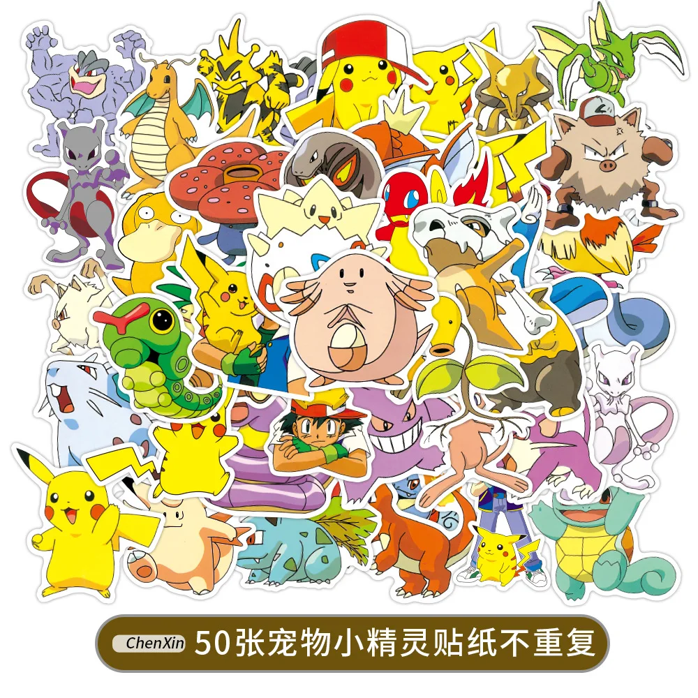 2022 Noi 50 de Coli Anime Pokemon Graffiti, Stickere Laptop Depozitare Decoratiuni Autocolante Preferate de Copii Cadou de Ziua Anime Imagine 0