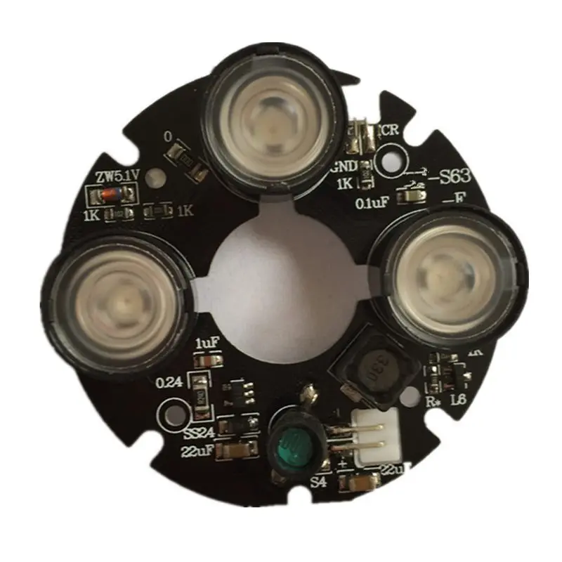 3 matrice de led-uri IR Spot de Lumină în Infraroșu 3x IR LED-uri bord pentru CCTV aparat de fotografiat viziune de noapte (5m diametru) Imagine 0