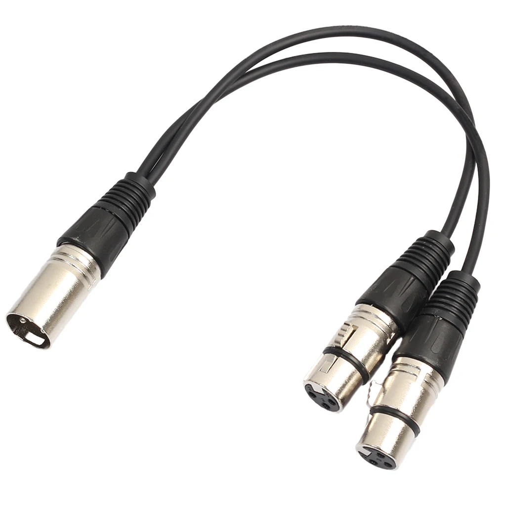 3-pin XLR Audio Microfon Una de sex Masculin la Dublu Feminin Conector Y Splitter Cablu 0.3 m Imagine 0