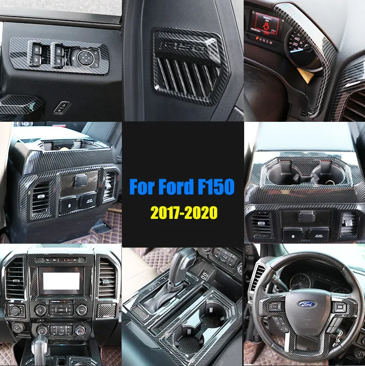 Accesorii Pentru Ford F150 2017-2020 fibra de Carbon Desen Interior ABS Decor Capacul Ornamental Imagine 0