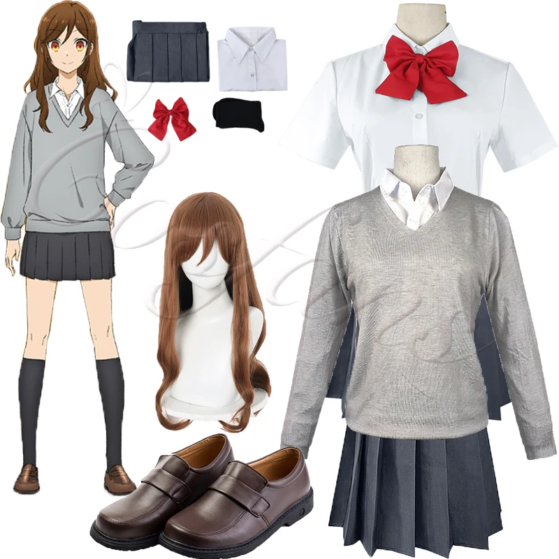 Anime Hori san la Miyamura kun Horimiya Miyamura Izumi Hori Kyoko Costume Cosplay Liceu Uniforma Tinutele de Petrecere peruci, pantofi Imagine 0