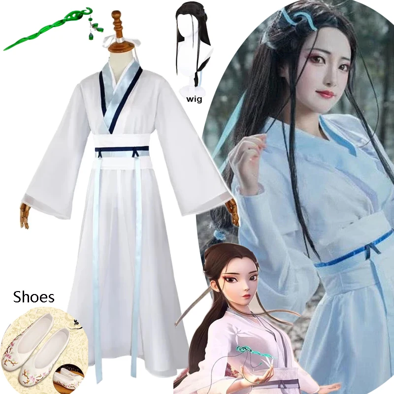 Anime White Snake Costume Cosplay Chineză Poveste De Dragoste Bai SuZhen Peruca Cosplay Pantofi Ac De Păr Propunerii Pentru Femei Barbati Petrecere De Halloween Imagine 0