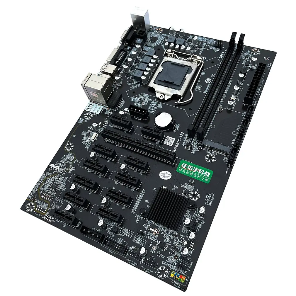 B250 MINIERE Placa de baza EXPERT 12 PCIE Rig BTC ETH Placa de baza LGA1151 USB 3.0, SATA3 Intel B250M DDR4 Maxim 16G Interfață Fierbinte Imagine 0