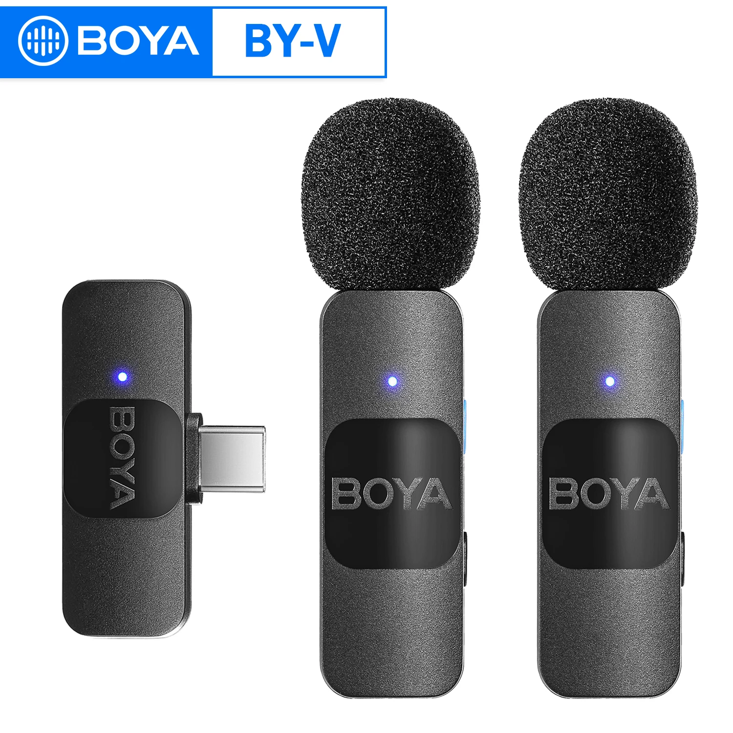 BOYA BY-V Wireless Lavaliera Microfon Rever în Transmisiune Directă mini Microfon pentru iPhone Android Live Streaming pe Youtube de Reducere a Zgomotului Imagine 0