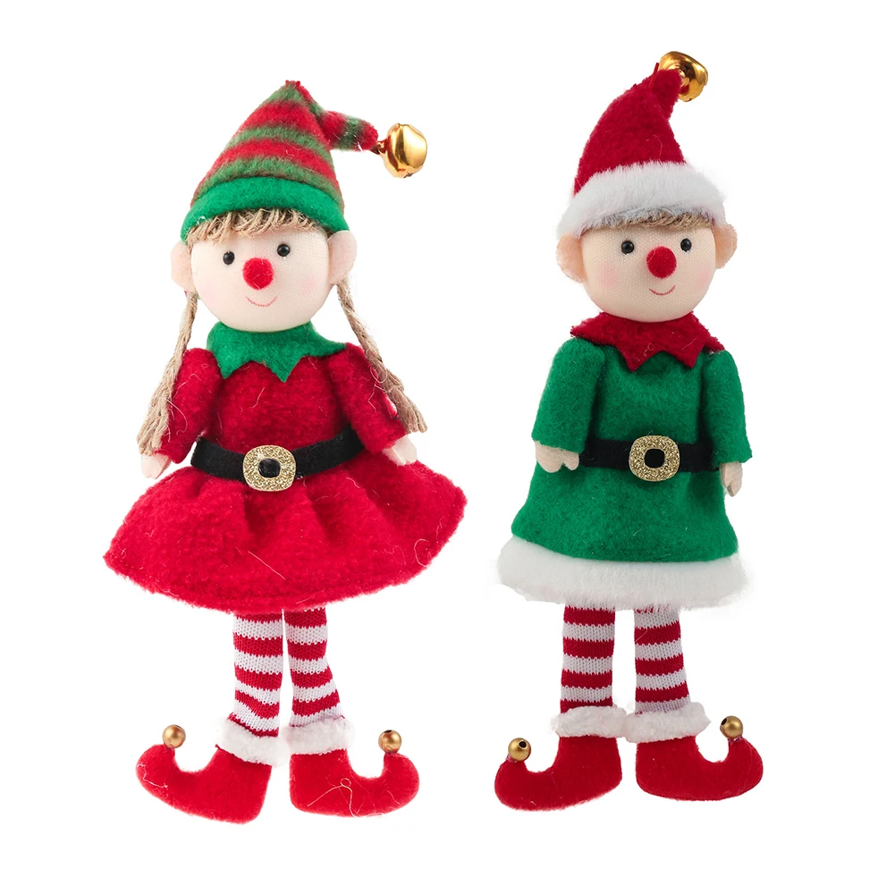 Crăciun de Pluș, Păpuși cu picioare Lungi Fată Băiat Pandantiv Cadou Jucarii Copac Xmas Decor Ornamente pentru Festivalul de Acasă Petrecerea de Ziua 1 buc Imagine 0