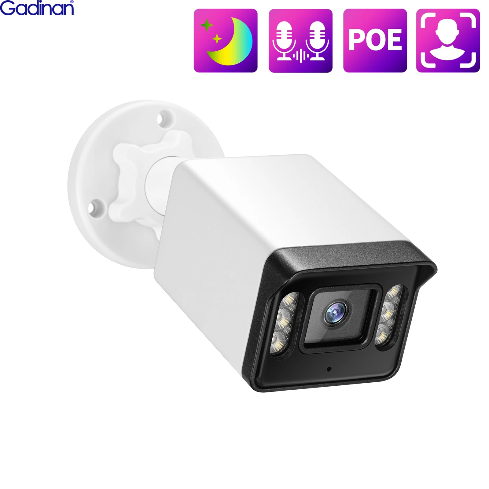 Gadinan H. 265 8MP 4K Culoare Viziune de Noapte în aer liber Camera IP de Detectare a Feței POE Două căi Audio de Supraveghere Video de Detectare a Mișcării Imagine 0