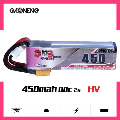 GaoNeng 450mAh 2S 7.6 V 80C/160C Subțire LiHV baterie cu XT30 Plug pentru iFlight CineBee Cine Tuși BetaFPV FPV Racing Drone Imagine 0