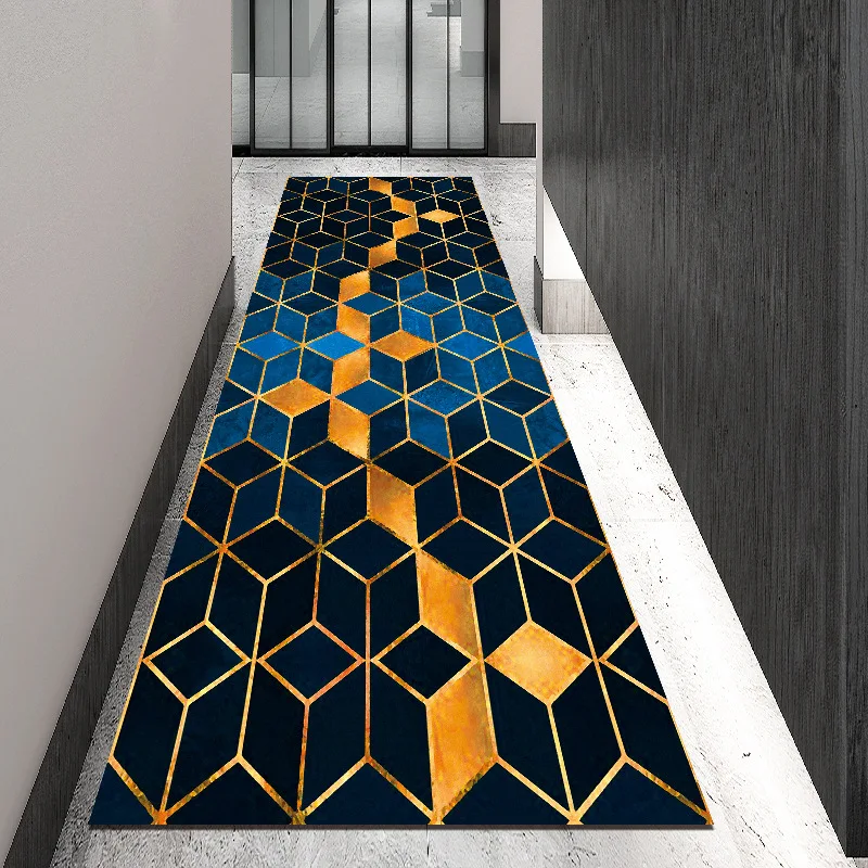 Geometrice acasă decorare podea, covor dreptunghiular poate fi tăiat, de studiu, living, hotel coridor podea mat, non-alunecare mat Imagine 0