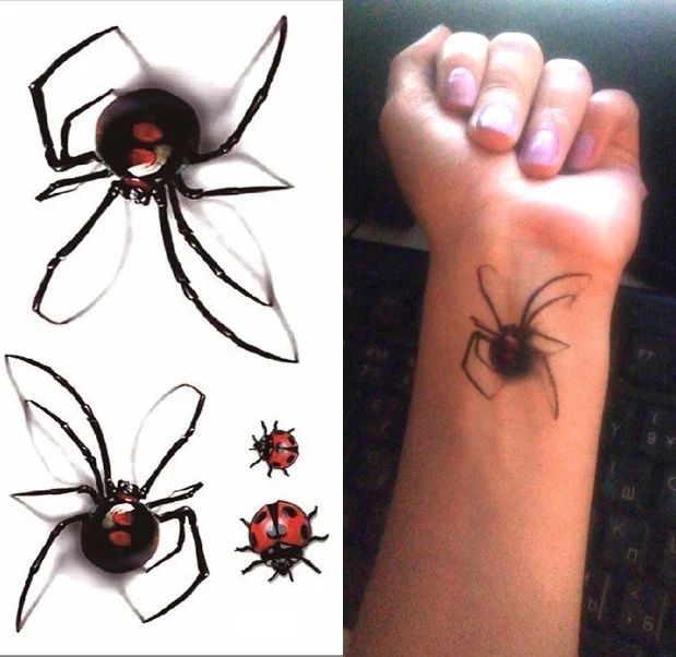 Impermeabil tatuaj Temporar autocolant 3D spider gărgăriță halloween barbati tatuaj autocolante flash tatuaj tatuaje false pentru femei Imagine 0