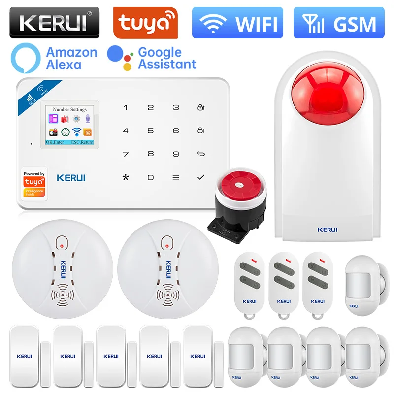 KERUI W181 Tuya WiFi Inteligent GSM Sistem de Alarma Wireless Smart Home Security Casa Senzor de Mișcare Sirena Fereastră, Ușă Antiefracție Detector Imagine 0