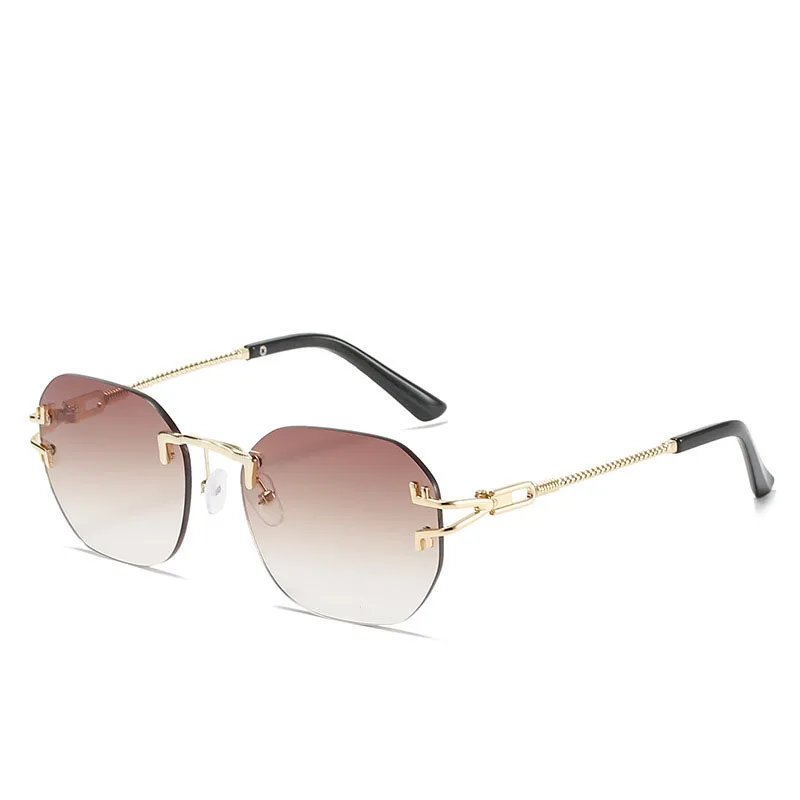 Noua Moda fără ramă de ochelari de Soare Brand de Lux de Designer Femei Bărbați Metal Ochelari de Soare UV400 Shades Ochelari de Oculos de sol Imagine 0