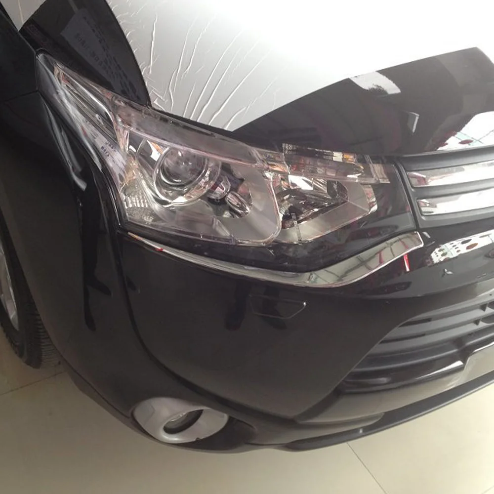 Pentru Mitsubishi Outlander 2013 2014 2015 Crom Faruri Spranceana Ornamente Faruri Lampa Pleoapa Benzi Auto Exterioare Accesorii Imagine 0