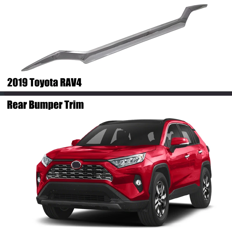 Pentru Toyota RAV4 2019 2020 2021 Chrome Superioare din Spate a Capacului Portbagajului Capac din Fibra de Carbon Hayon Bandă de Protecție Decor de styling Auto Imagine 0