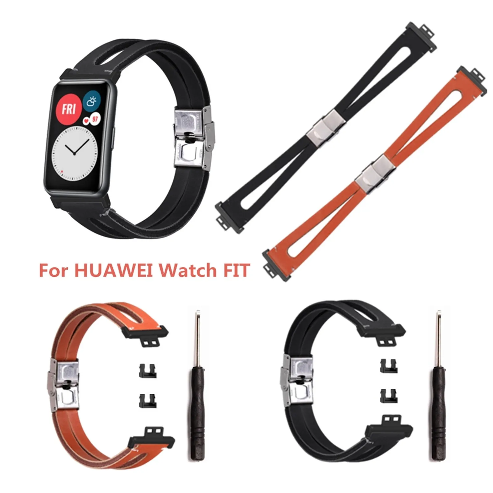 Piele Watchband Pentru Huawei Watch a se Potrivi Curea Wriststrap Correa de reloj bratara de montre pulseira pasek face zegarka Imagine 0