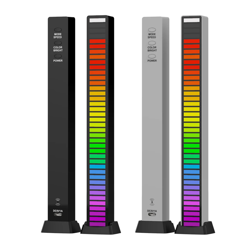RGB Muzică de Control de Sunet Benzi cu LED-uri de Lumină D09 USB 5V/Reîncărcabilă RGB 40 DE LED-uri de Voce-Activat Ritm Benzi de Lumină Bar pentru Masina de Petrecere Imagine 0