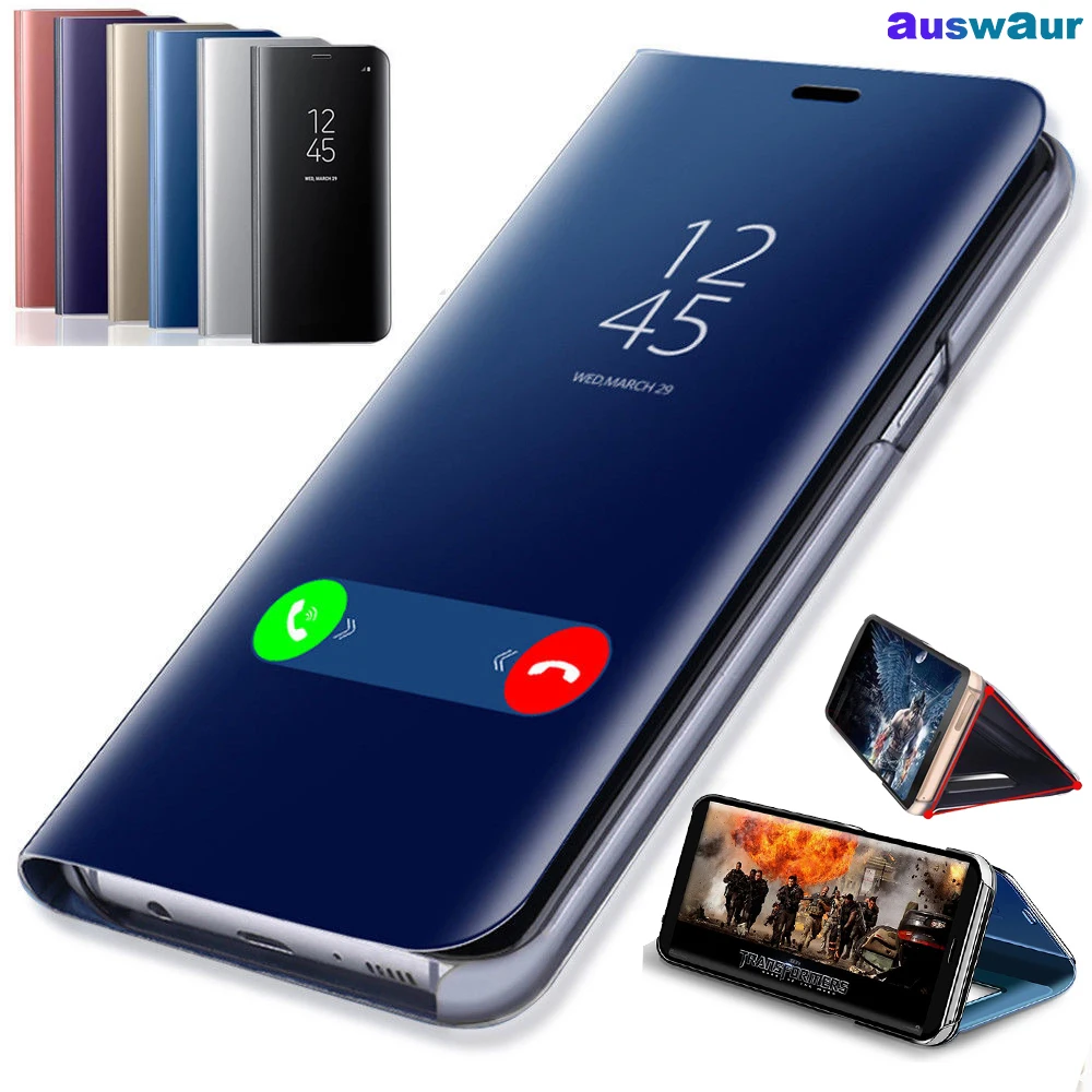 Smart Mirror Flip Caz de Telefon pentru Samsung Galaxy S20 S10 S9 S8 Plus A3 A5 A7 J3 J5 J7 2017 A6 A7 A8 2018 Nota 20 10 9 Ultra Acoperi Imagine 0