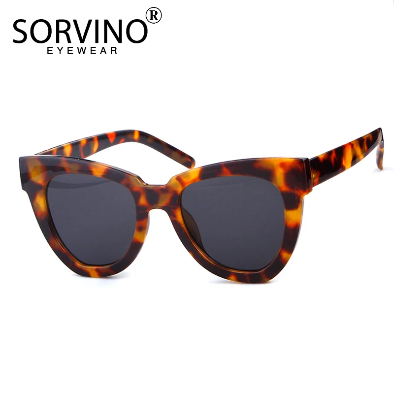 SORVINO Retro Designer de carapace de broască țestoasă Ochi de Pisica ochelari de Soare pentru Femei Brand de Lux Clasic Femei Albe Cateye Ochelari de Soare Nuante SP115 Imagine 0