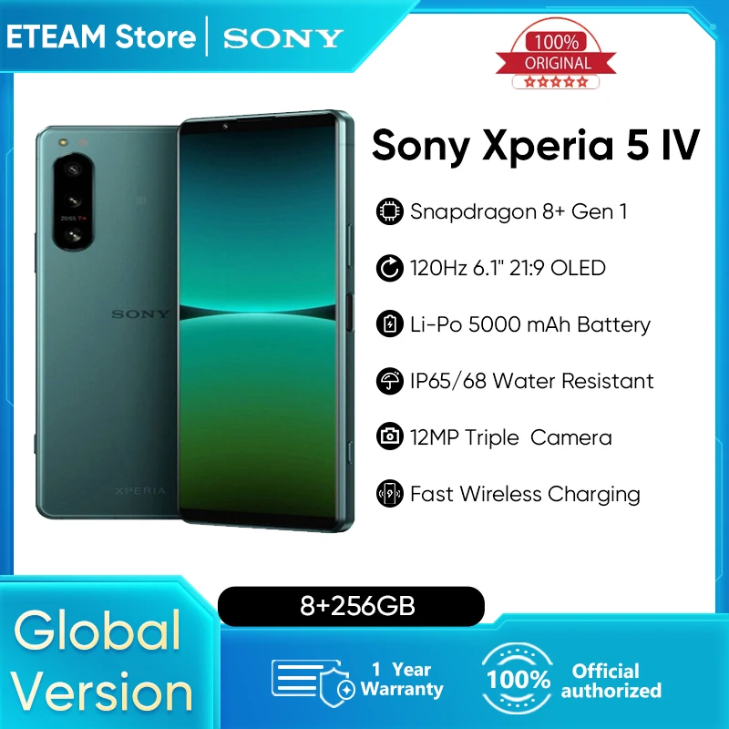 Versiune globală Sony Xperia 5 IV 5G Smartphone Snapdragon 8 Gen 1 5000mAh Baterie rezistenta la apa IP65 6.1