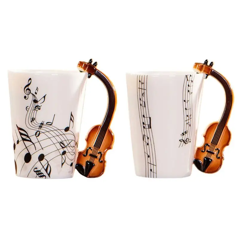 Vioara Cana Ceramica de Cafea Lapte cu Maner Cadou pentru Violonist Muzicieni E15B Imagine 0