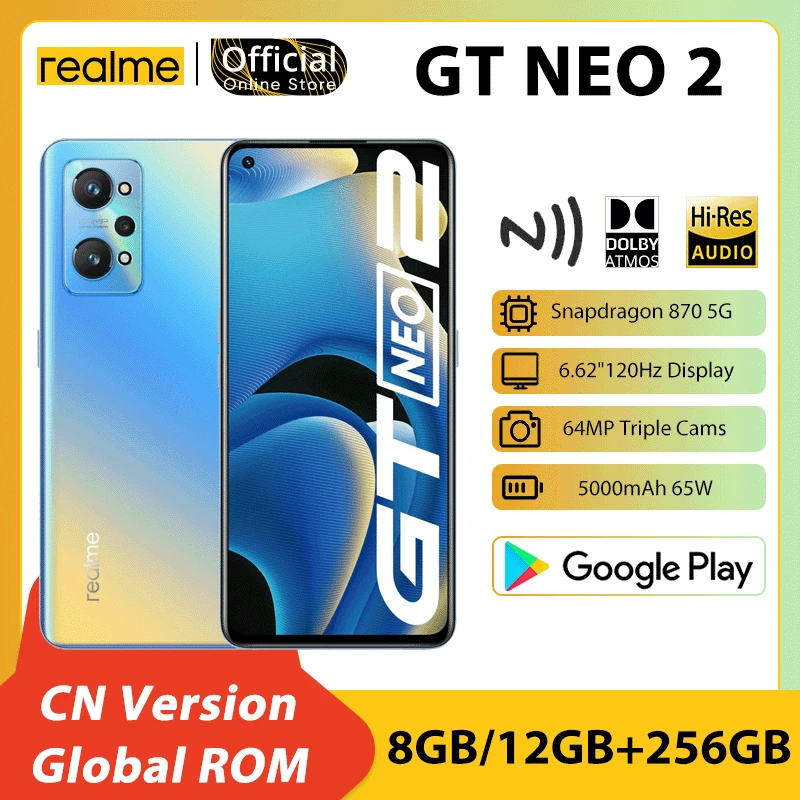【Global ROM】realme GT Neo 2 5G Snapdragon 870 Octa Core 8GB/256GB 12GB 6.62