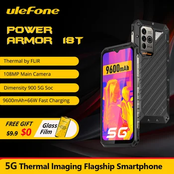Ulefone Power Armor 18T Telefon Robust FLIR® smartphone 12GB+256GB 9600mAh moblie telefon NFC telefones Android 12 versiune Globală