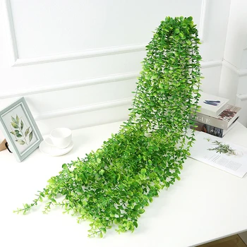 1buc 120cm Verde de Mătase Artificială Agățat coroană din Frunze de Plante de Viță de vie Flori Artificiale Diy Pentru Petrecerea de Nunta Cameră Decor Gradina