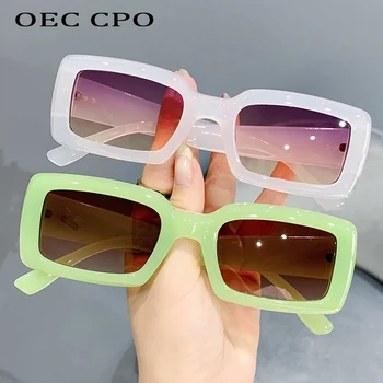 OEC CPO Doamnelor Clasic Pătrat ochelari de Soare Barbati Femei Moda Punk Dreptunghi Ochelari de Soare Pentru Femei Nuante Colorate UV400 Oculos