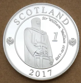 Argint Placat Cu William Wallace 2017 Scoțian Creasta Monedă Comemorativă Insigna Medalie De Suveniruri Petrecere Arte Cadouri Suveniruri