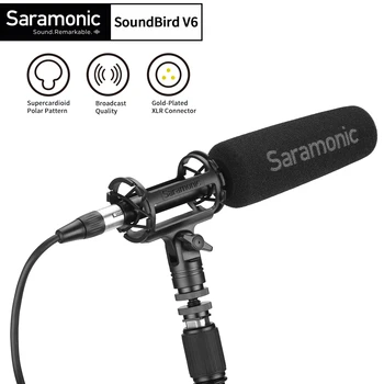 Saramonic Super-Cardioid Shotgun cu Condensator Microfon Handheld Mic SoundBird V6 pentru Producția de Film Profesional de Înregistrare a Sunetului