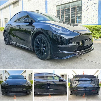 Pentru Tesla Model Y 2020 2021 2022 2023 Înaltă Calitate ABS Negru Lucios Buza Fata Difuzor Spate Bara de protecție din Partea Corpului de Fusta Kit Spoiler