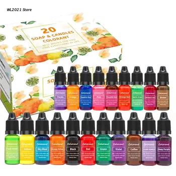 Vibrant Curcubeu Săpun Colorat Kit de Alimentare cu Lichid Ceara Colorant pentru DIY Lumânare de Soia, Ceara de Coloranți 0.35 oz/10 ml