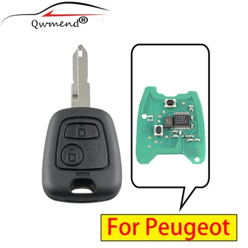 QWMEND 2 Butoane Smart Cheie Auto pentru Peugeot 206 306 405 Cheie de la Distanță Masina 434MHz PCF7961 Chip pentru Peugeot Cheie NE73 Lama