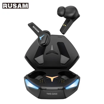En-gros RUSAM GA33 Gamer Cască Latență Scăzută pentru Căști Bluetooth TWS Wireless Bass Control Tactil Pavilioane HD Cască Bluetooth