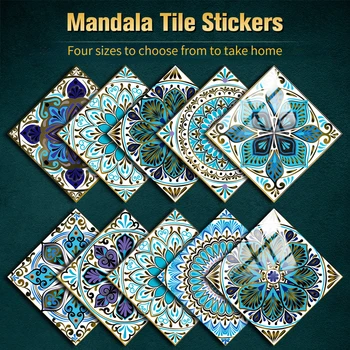 10buc/set Mandala Stil de Cristal Greu Gresie Ceramică de Perete Autocolant Bucătărie Dulap Decor Acasă de Artă Murală Coaja de & Lipi de Perete Decalcomanii
