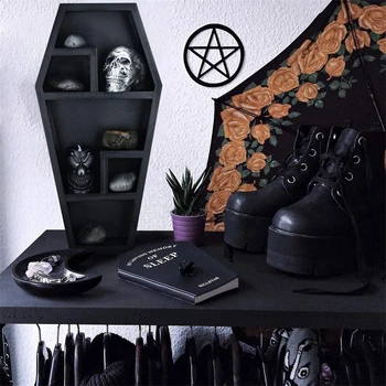 Noutatea Gotic Sicriu PVC Rack Desktop Cutie de Bomboane de Groază Ornament Raft Dormitor Decorative Organizator de Halloween Decor Acasă