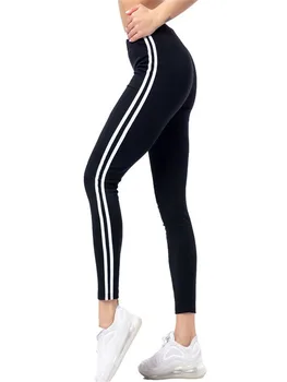 YSDNCHI 2022 Noul Negru cu Dungi Imprimate Jambiere Sportwear Sală de Fitness Leggins Yoga Pantaloni Elastici Push-Up pentru Femei Dresuri
