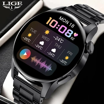 LIGE Nou de apelare Bluetooth ceas Inteligent Bărbați Ecran tactil Complet de fitness Sport ceas Bluetooth este Potrivit Pentru Android ios ceas Inteligent