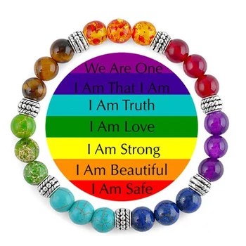 7 Chakra Reiki Rugăciune de Vindecare, Echilibrare Bratara 8mm Semi-Pretioase Pietre Naturale, Margele Bratari Yoga Meditație Cadouri Bijuterii