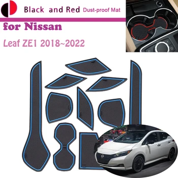 Cauciuc Ușa Groove Mat pentru Nissan Leaf ZE1 2018~2019 2020 2021 2022 Perna Poarta Slot de Stocare Coaster Praf-dovada Mașină Sticke Covor