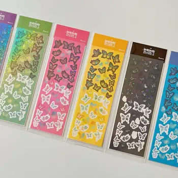 Coreeană Laser Fluture Fata Autocolante DIY Scrapbooking Idol Card Blingbling Kawaii Album Foto Papetărie Autocolant Decorativ