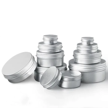 5ml-250ml Cosmetic Aluminiu Cutii Cutii de Aluminiu Argintiu din Aluminiu Cutii Cutii Șurub de Sus Rotund Lumânare Spice Cutii de Conserve Capac Containere