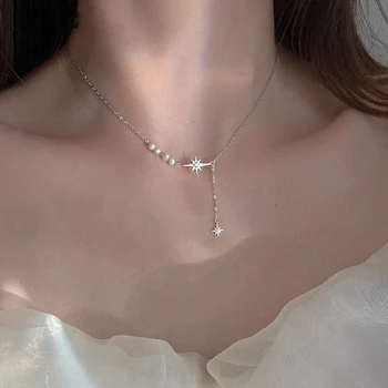 Vara Nou la Modă, Elegant, Dulce Stea Tassel Colier de Perle pentru Femei Bijuterii de Mireasa Accesorii de Petrecere