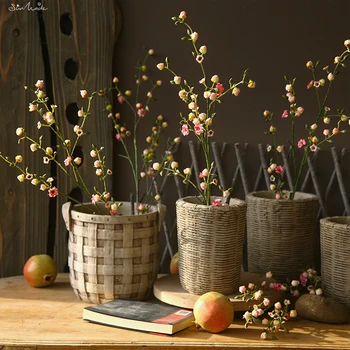SunMade Vii Peach Blossom Bud Ramură Mică de Mătase Artificială de Acasa, Flori de Nunta de Decorare Flores Artificales DIY Flori Decor