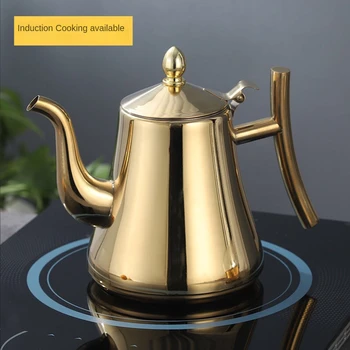 1 buc de Bucătărie din Oțel Inoxidabil, Gros Ceainic de Argint aurit de Ceai Cu Infuzor Cafea Plita cu Inducție Ceainic Ceainic de Apă