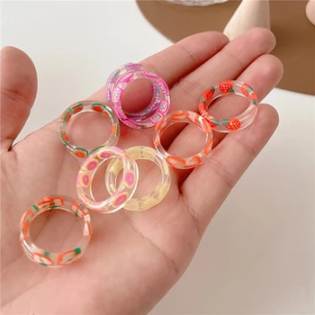 Nouă Femei de Moda Ring Moda Unic de Plastic Transparent Și Stivuire Inel Drăguț Retro Inel de Bijuterii Cadouri Pentru Femei Si Fete