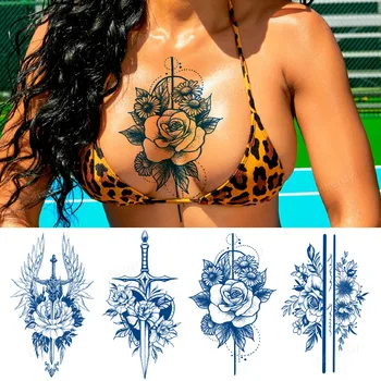 suc de cerneală tatuaj de lungă durată natural body art impermeabil tatuaj sexy pentru fete femeie sân înapoi brațul tatuaj transfer